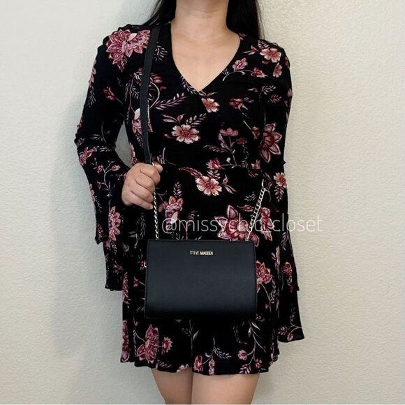 Steve Madden Black Crossbody Wallet Bag - Picture 1 of 12